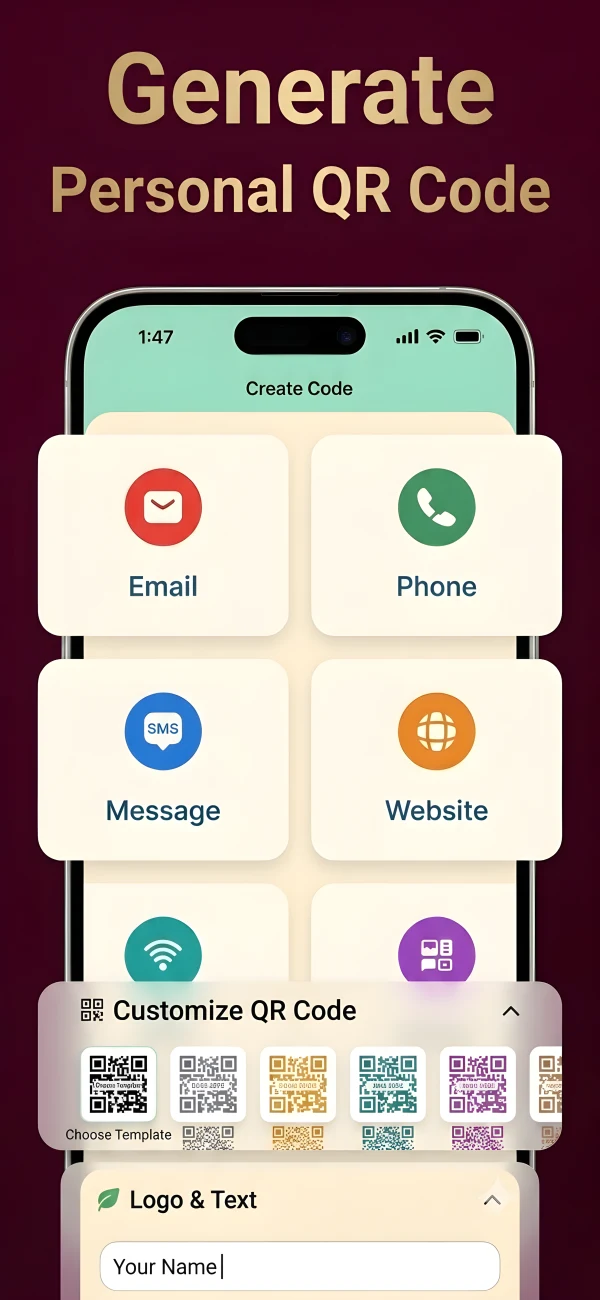 Create personal QR codes